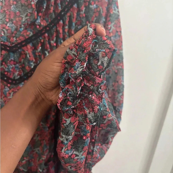 Matilda Jane Tunic Blouse Gypsy Sz XL Carol boho Floral Long Sleeves Peasant Top - Picture 7 of 7